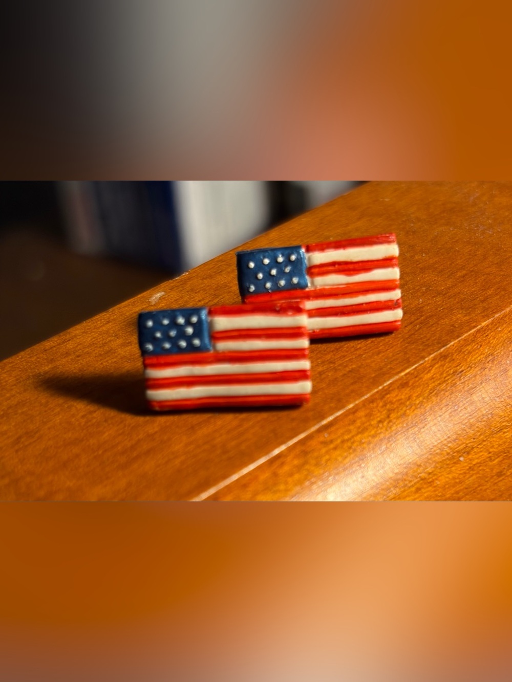 American Flag Stud Earrings - Red, White & Blue